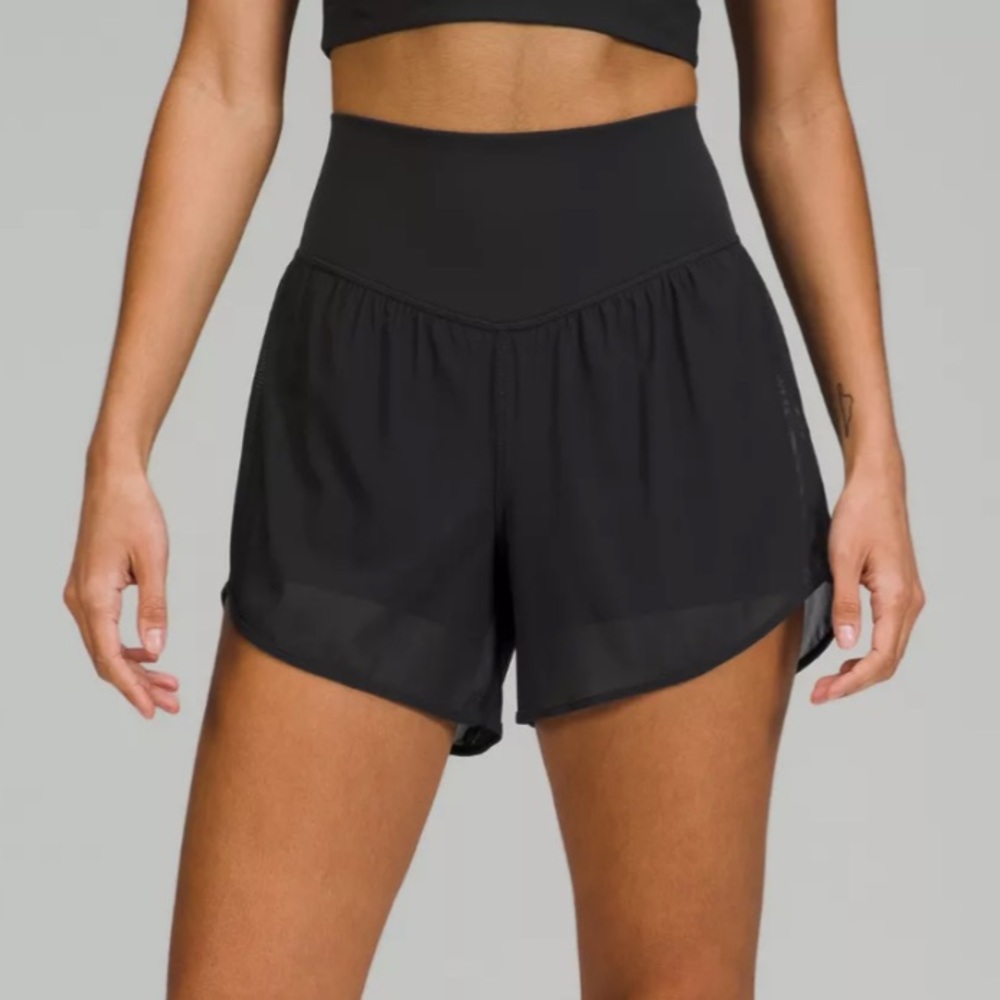 Lululemon Nulu and Mesh High-Rise Yoga Short 3.5in - Black - size 6